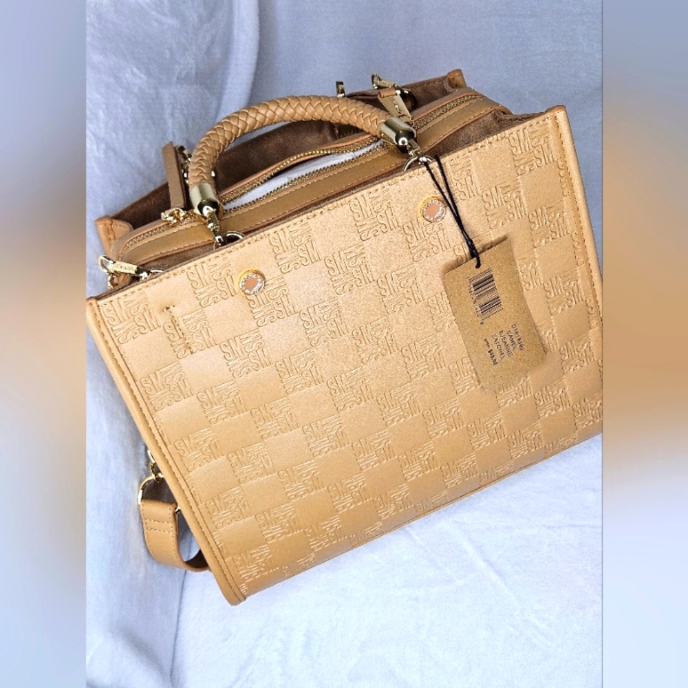 *NEW* Steve Madden Monogrammed Leather Bag - Picture 3 of 10